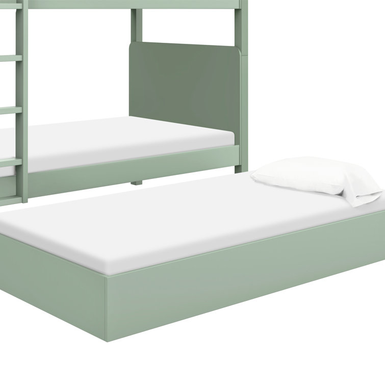 Light Sage Pine Twin Bunk Bed with Ladder
