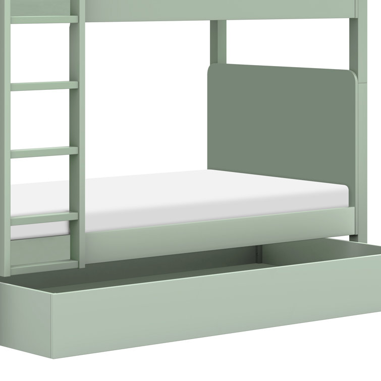 Light Sage Pine Twin Bunk Bed with Ladder