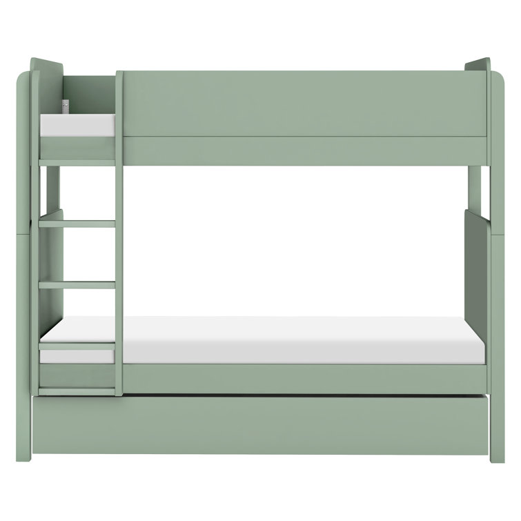 Light Sage Pine Twin Bunk Bed with Ladder