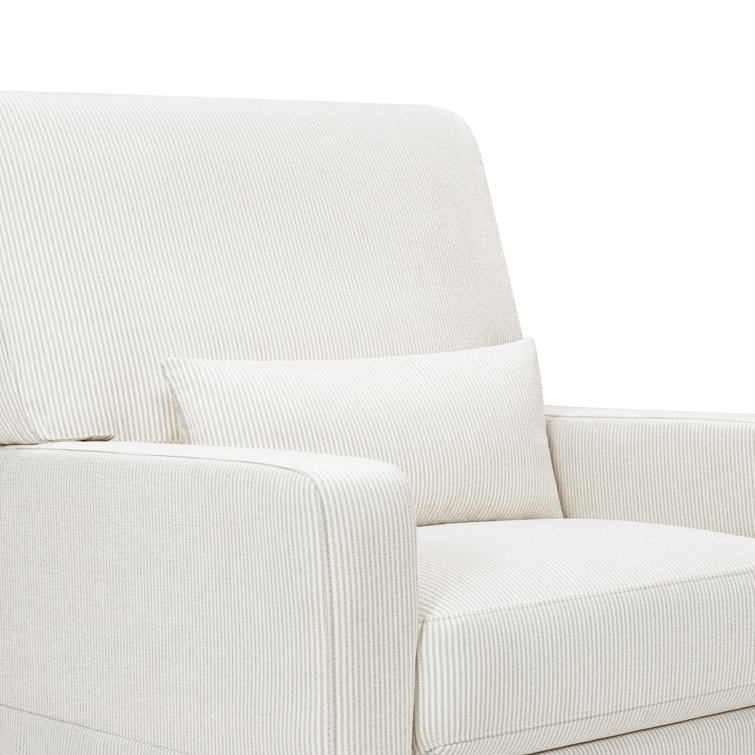 Fog Chatham Stripe Upholstered Swivel Glider with Pillowback