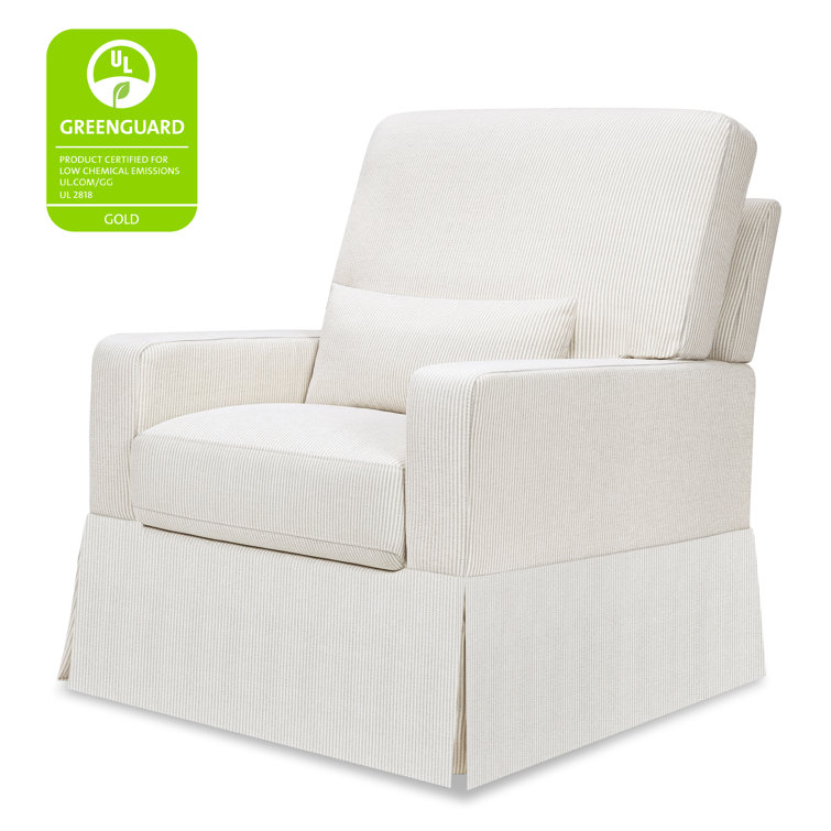 Fog Chatham Stripe Upholstered Swivel Glider with Pillowback