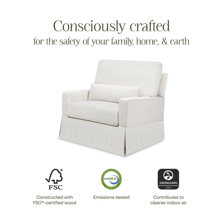 Fog Chatham Stripe Eco-Weave Pillowback Swivel Glider Chair