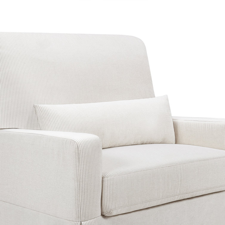 Fog Chatham Stripe Eco-Weave Pillowback Swivel Glider Chair