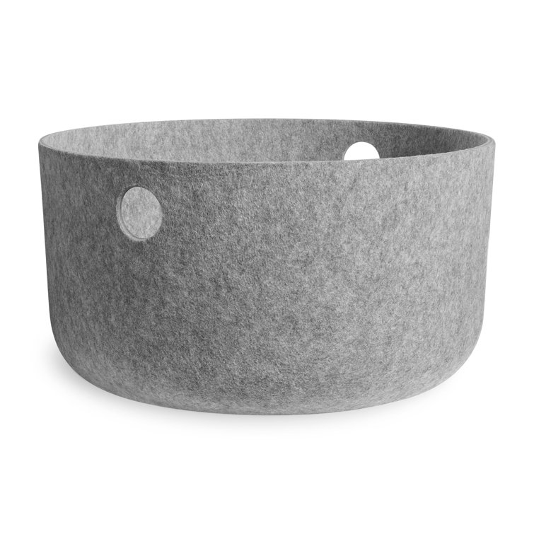 Light Gray Recycled PET Felt Large Storage Basket