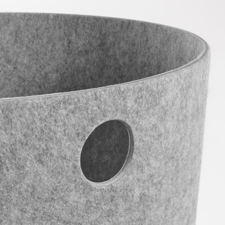 Light Gray Recycled PET Felt Large Storage Basket