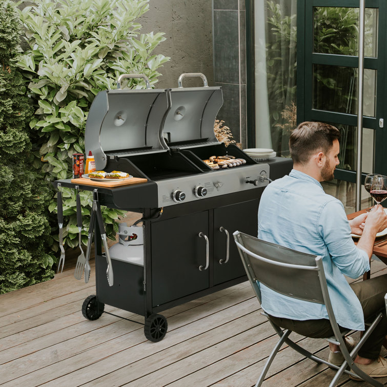 Royal Gourmet Dual Fuel Stainless Steel Gas and Charcoal Grill Combo