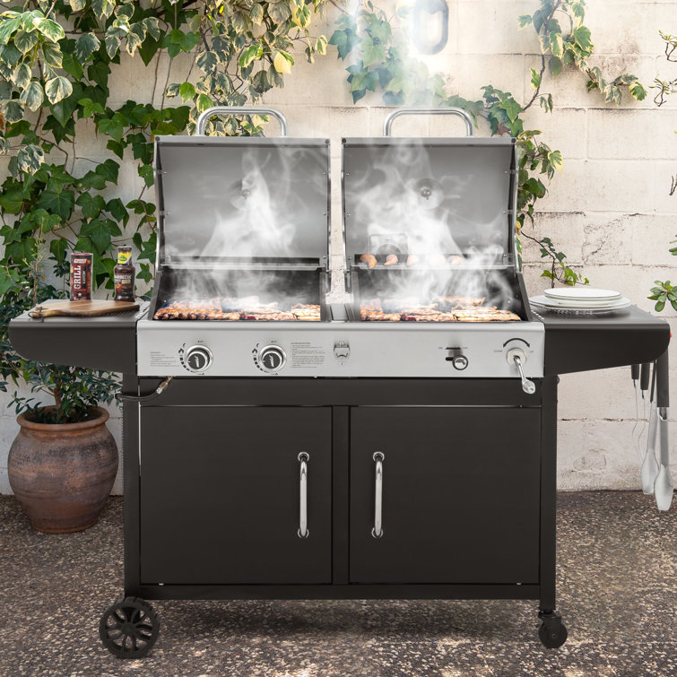 Royal Gourmet Dual Fuel Stainless Steel Gas and Charcoal Grill Combo