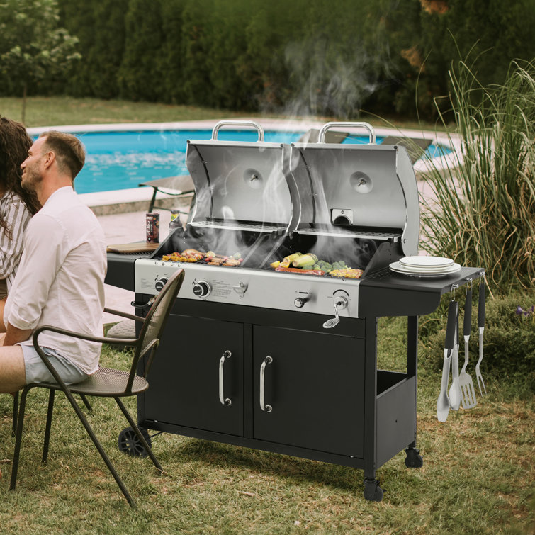 Royal Gourmet Dual Fuel Stainless Steel Gas and Charcoal Grill Combo