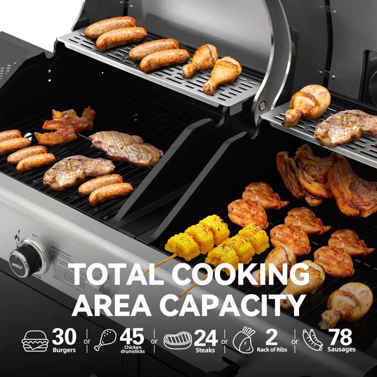 Royal Gourmet Dual Fuel Stainless Steel Gas and Charcoal Grill Combo
