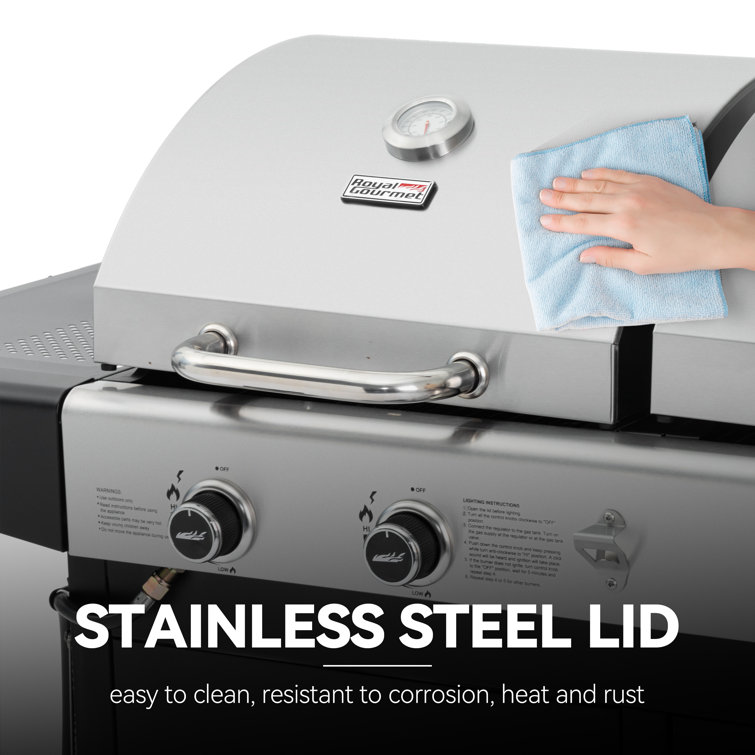 Royal Gourmet Dual Fuel Stainless Steel Gas and Charcoal Grill Combo
