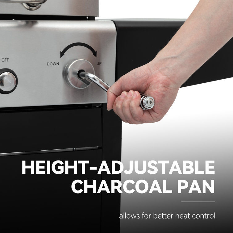 Royal Gourmet Dual Fuel Stainless Steel Gas and Charcoal Grill Combo