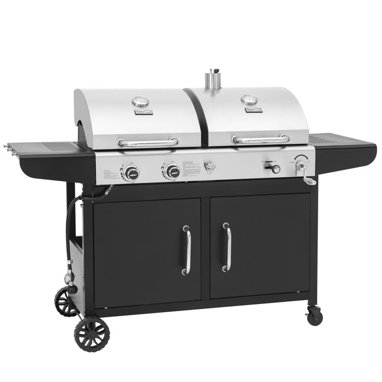 Royal Gourmet Dual Fuel Stainless Steel Gas and Charcoal Grill Combo
