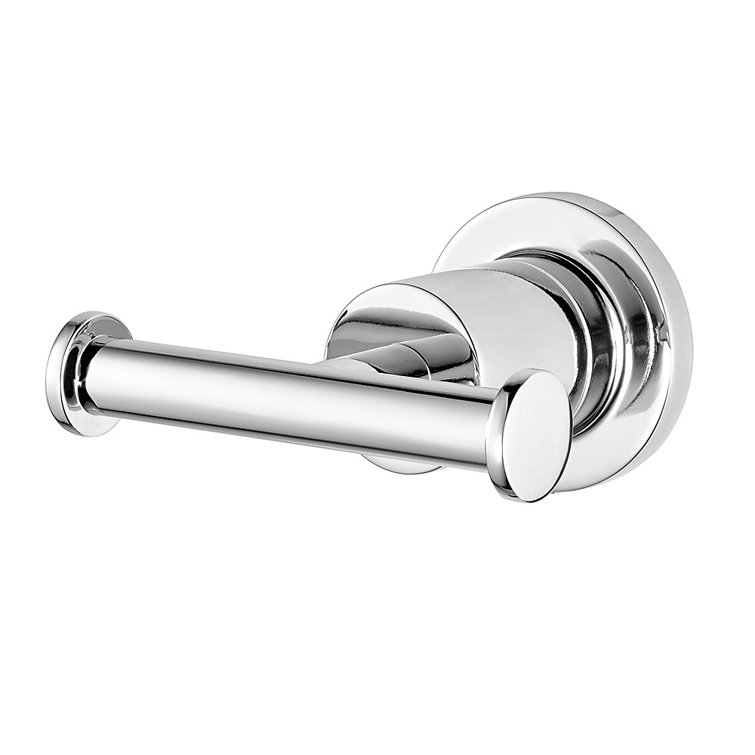 Polished Chrome Contemporary Wall Mounted Double Robe Hook
