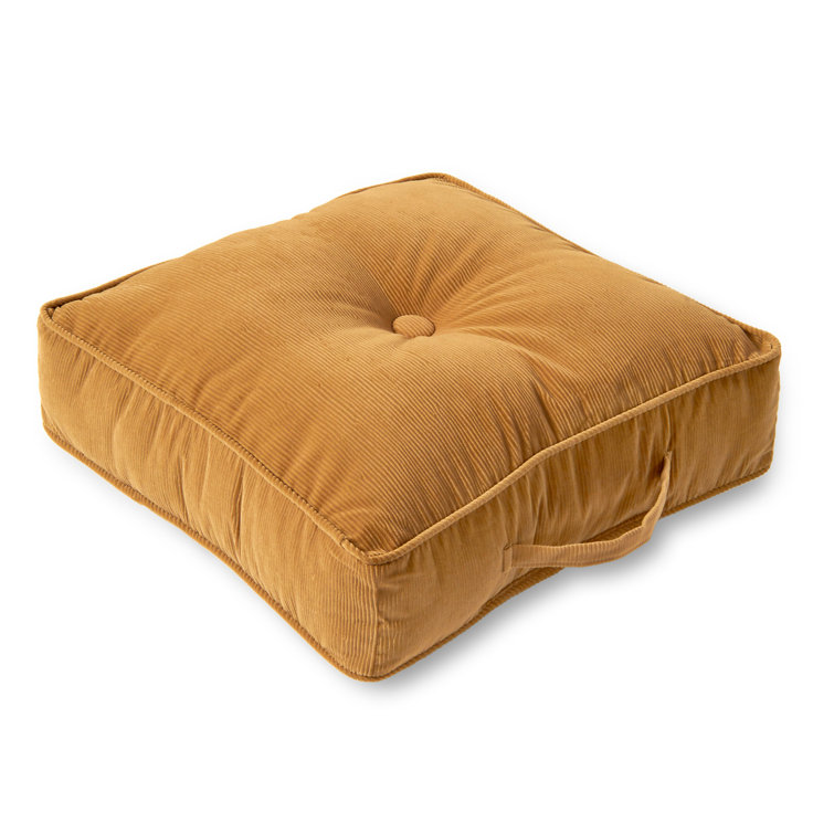 Omaha Buff Microfiber 21" Square Overstuffed Floor Cushion