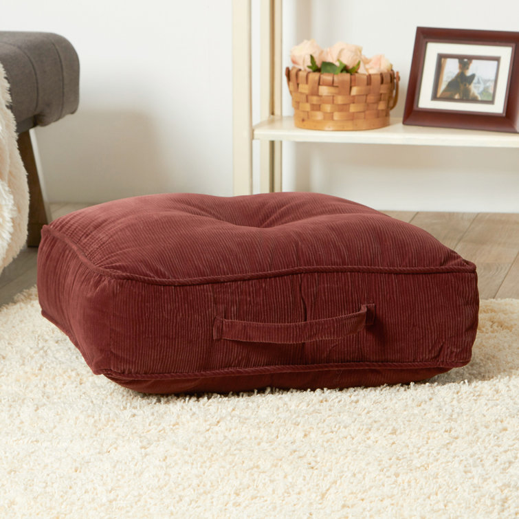 Omaha Merlot Microfiber 21" Square Plush Floor Pillow