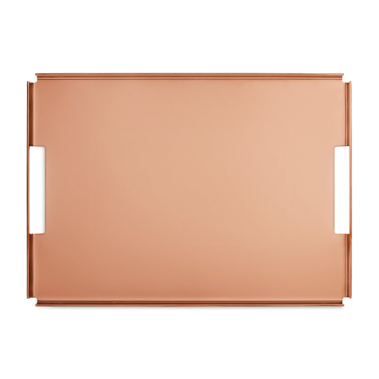 Copper and Steel Rectangular Serving Tray