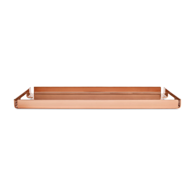 Copper and Steel Rectangular Serving Tray