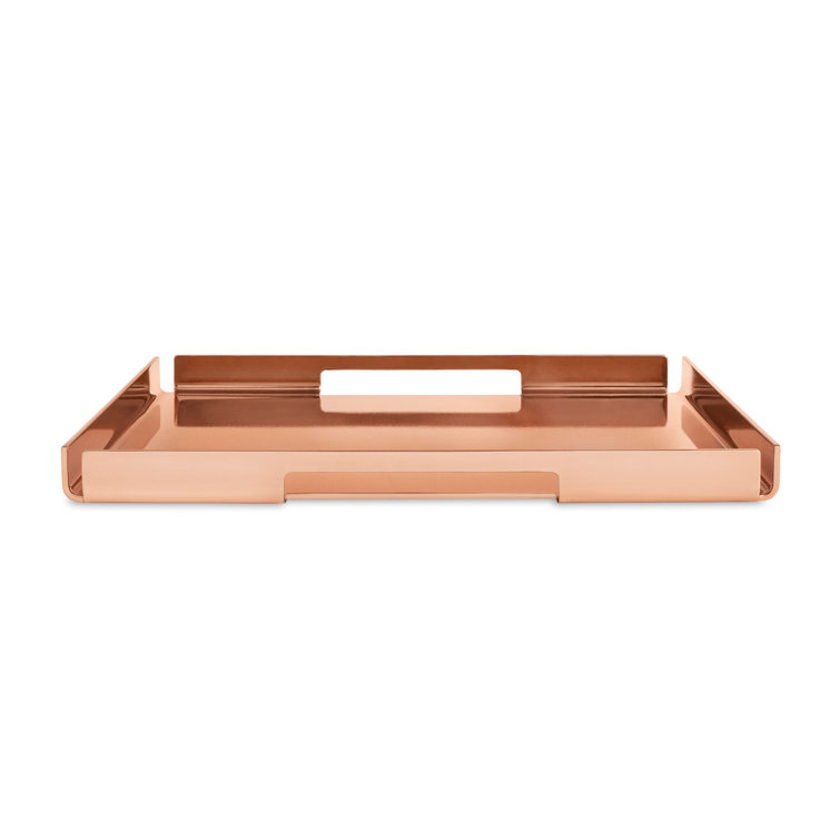 Copper and Steel Rectangular Serving Tray