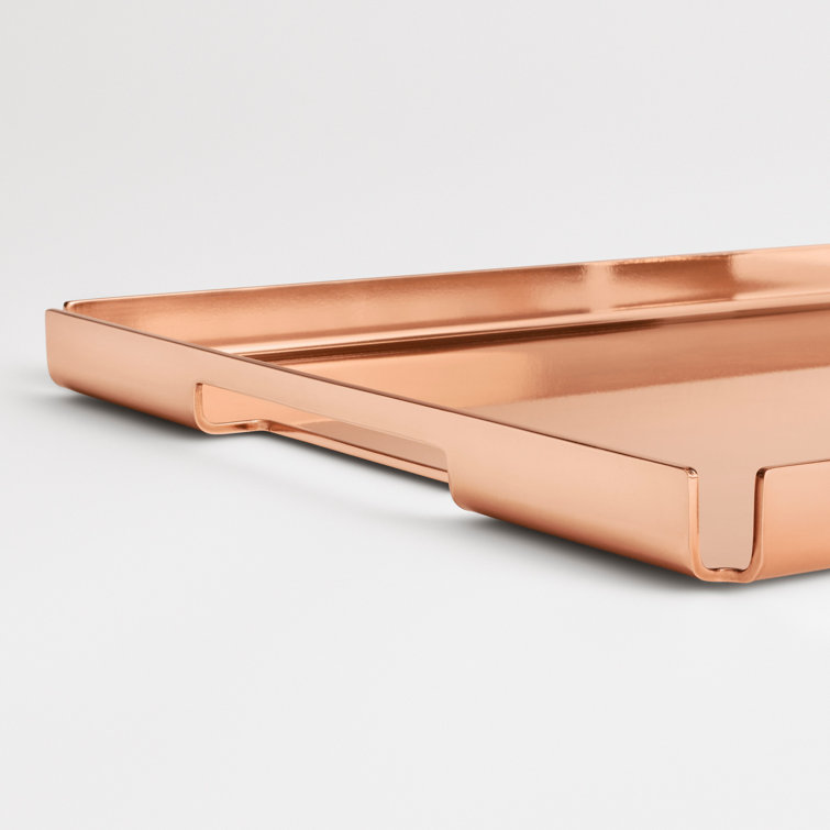 Copper and Steel Rectangular Serving Tray