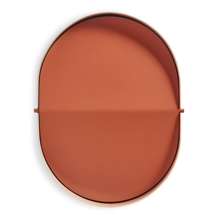 Blush Pink Powder-Coated Metal Office Wastebasket