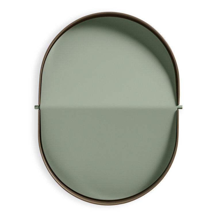 Dark Olive Metal Swing-Top Wastebasket