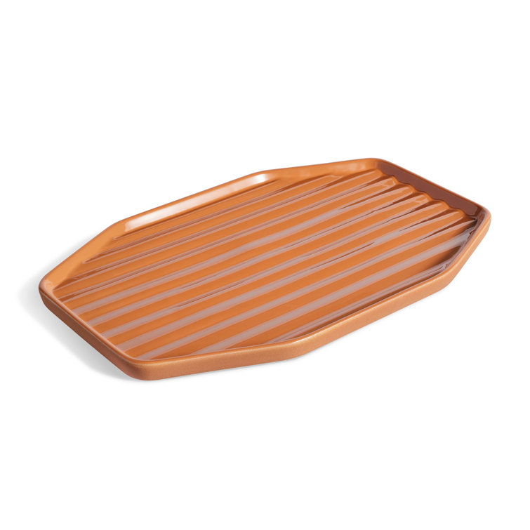 Terracotta Ceramic Octagonal Large Tray