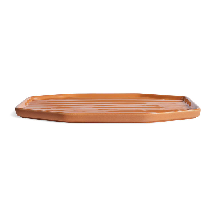 Terracotta Ceramic Octagonal Large Tray