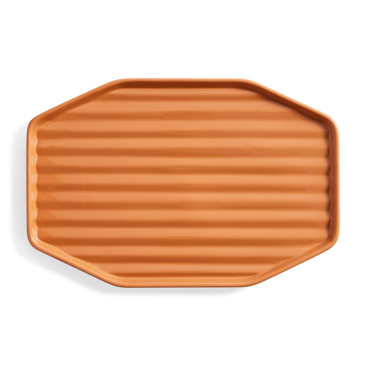 Terracotta Ceramic Octagonal Large Tray