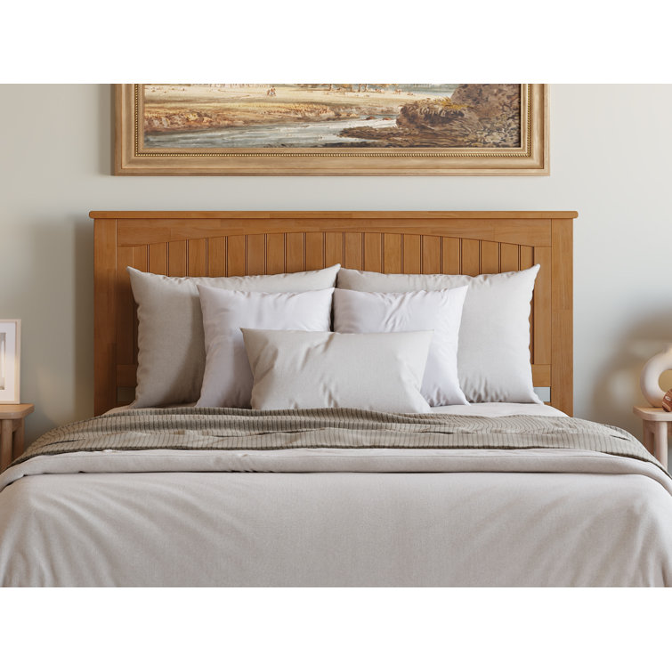 Nantucket Light Toffee Queen Solid Wood Platform Bed with Headboard