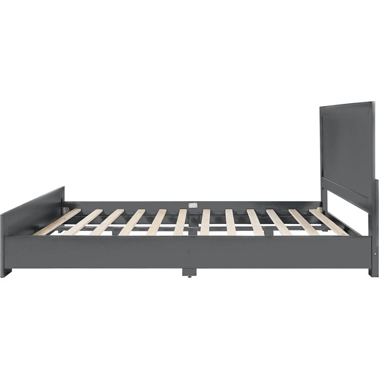 Oxford Charcoal Queen Size Upholstered Wood Platform Bed