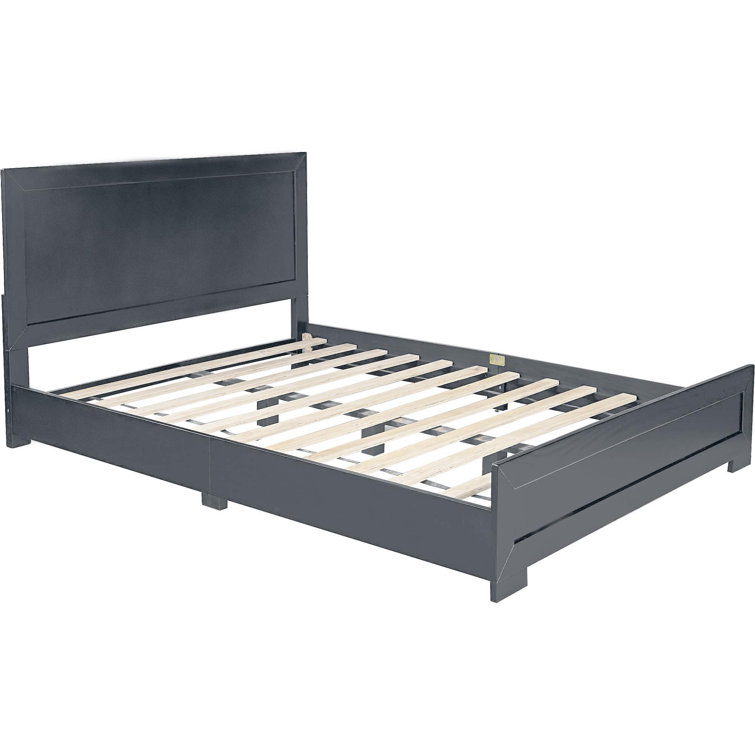 Oxford Charcoal Queen Size Upholstered Wood Platform Bed