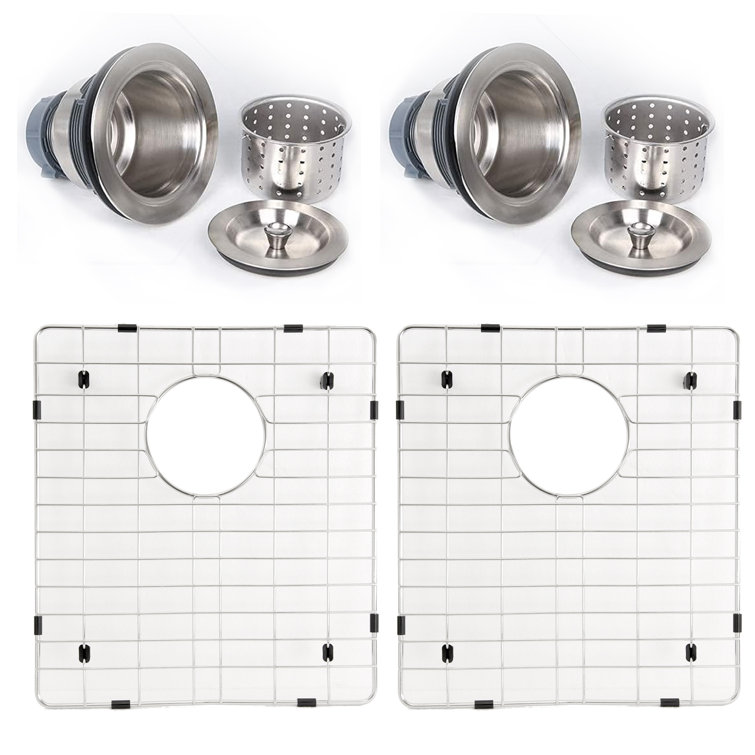 Pro Series 32'' Brushed Satin Stainless Steel Double Bowl Undermount Kitchen Sink