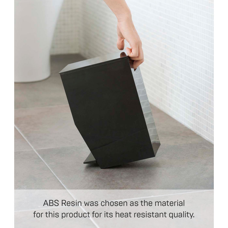 Compact Black Plastic Pedal Trash Can