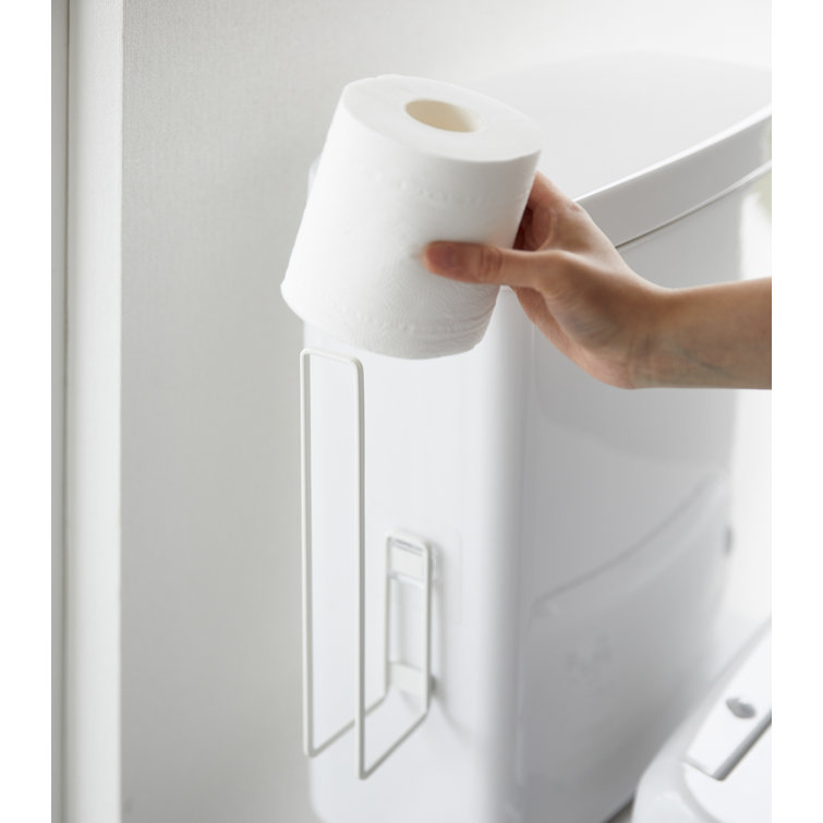 White Steel Traceless Adhesive Toilet Paper Holder