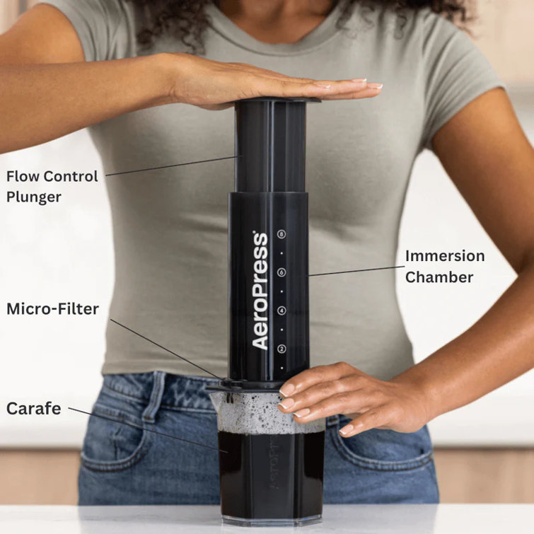 AeroPress XL Large Black Manual Coffee Press with Tritan Carafe