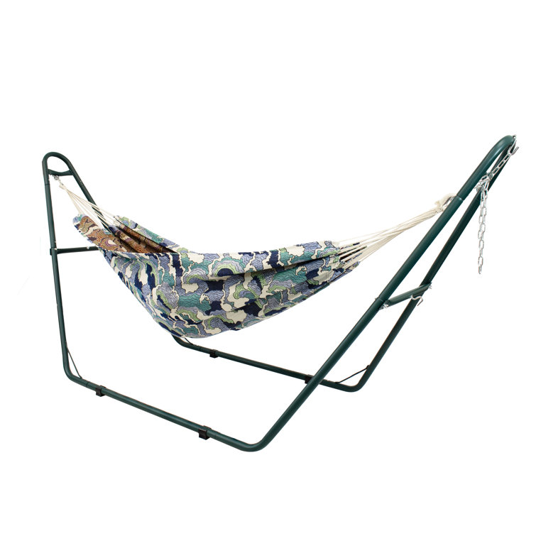 Green Powder-Coated Steel Universal Hammock Stand for 2-Person