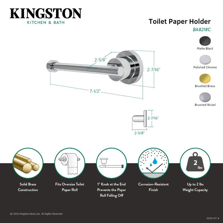 Polished Chrome Brass Wall Mounted Toilet Paper Holder