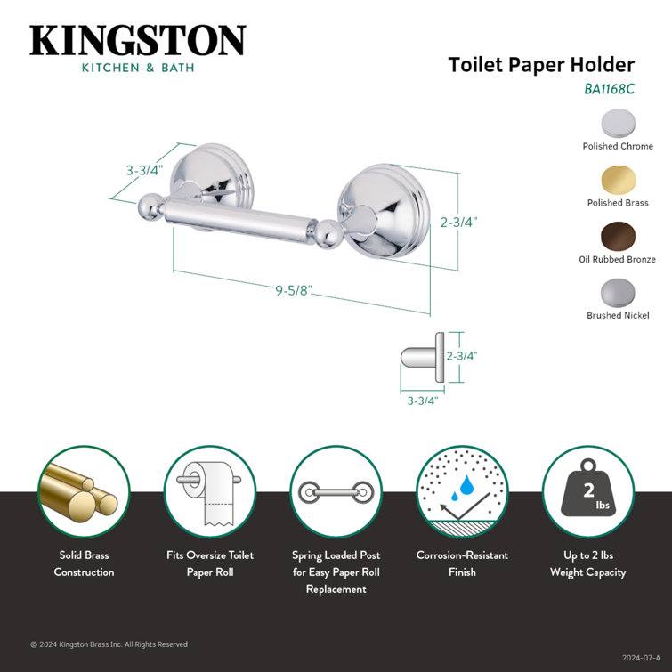 Polished Chrome Vintage Brass Toilet Paper Holder