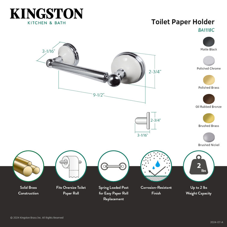Victorian Polished Chrome Wall-Mounted Toilet Paper Holder