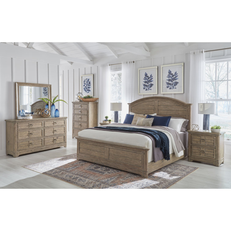 Antique Sand Coastal Double Dresser with Soft Close Drawers