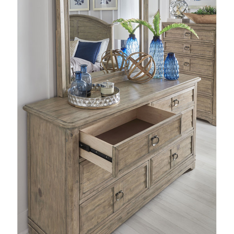 Antique Sand Coastal Double Dresser with Soft Close Drawers