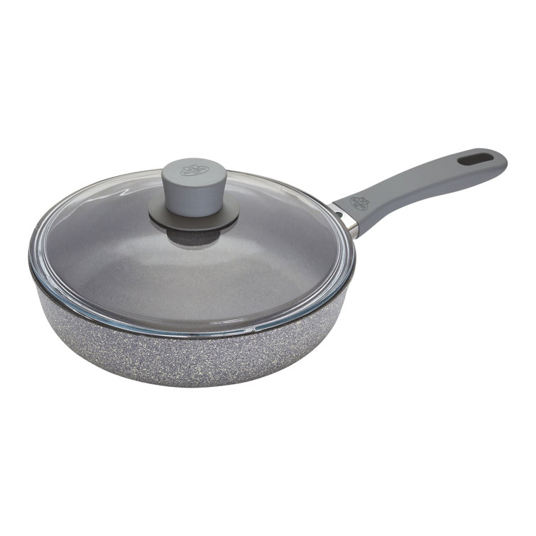 2.6-Qt Gray Aluminum Nonstick Sauté Pan with Lid
