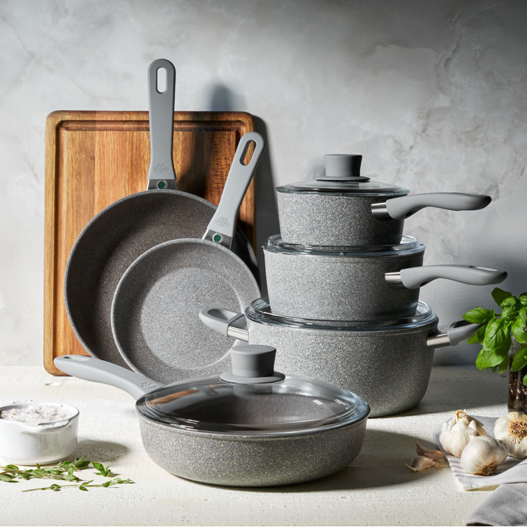 Gray Ceramic-Coated Aluminum Nonstick Fry Pan Set, 2-Piece
