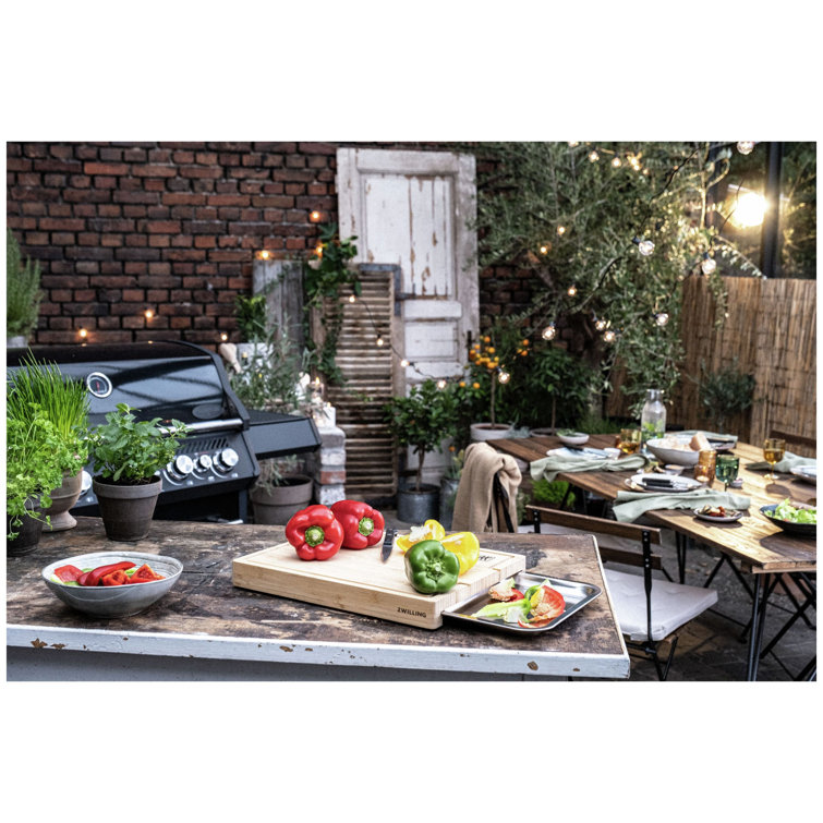 Outdoor Bamboo and Stainless Steel 13-Piece BBQ Tool Set