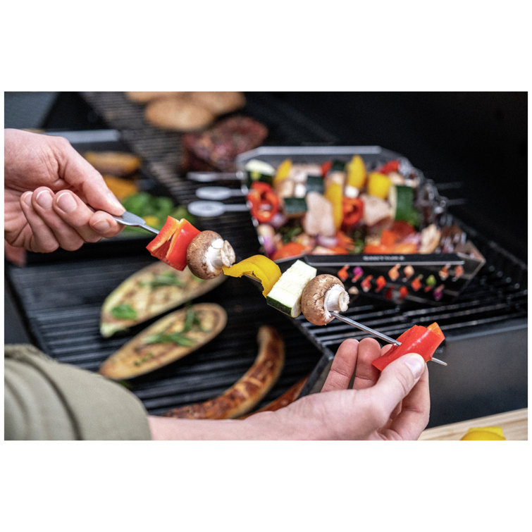Outdoor Bamboo and Stainless Steel 13-Piece BBQ Tool Set