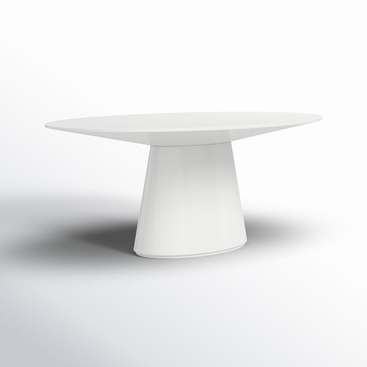 Royale Contemporary Oval White Wood Dining Table for Six
