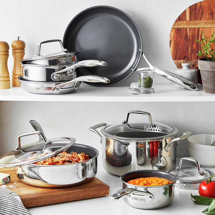 10-Piece Stainless Steel Ceramic Nonstick Cookware Set