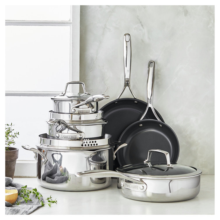 10-Piece Stainless Steel Ceramic Nonstick Cookware Set