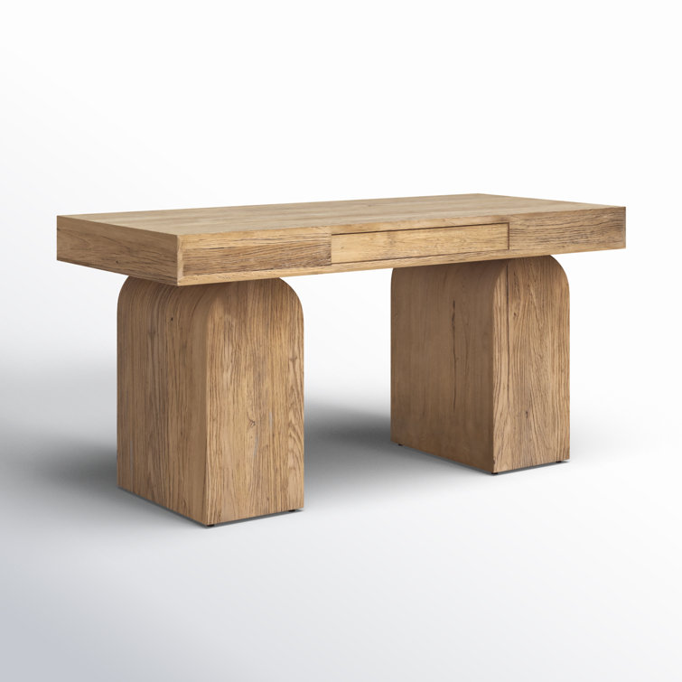 Contemporary Elm 60'' Natural Home Office Desk with Drawer