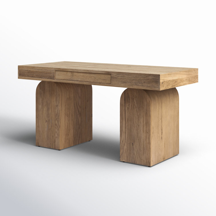 Contemporary Elm 60'' Natural Home Office Desk with Drawer